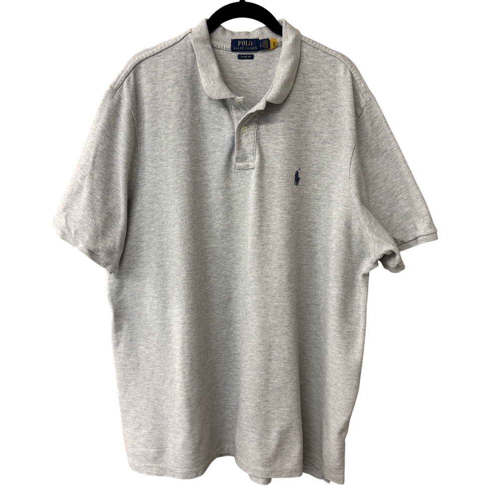 Polo Ralph Lauren Mens Classic Fit Short Sleeve Shirt XL Heather Grey Cotton